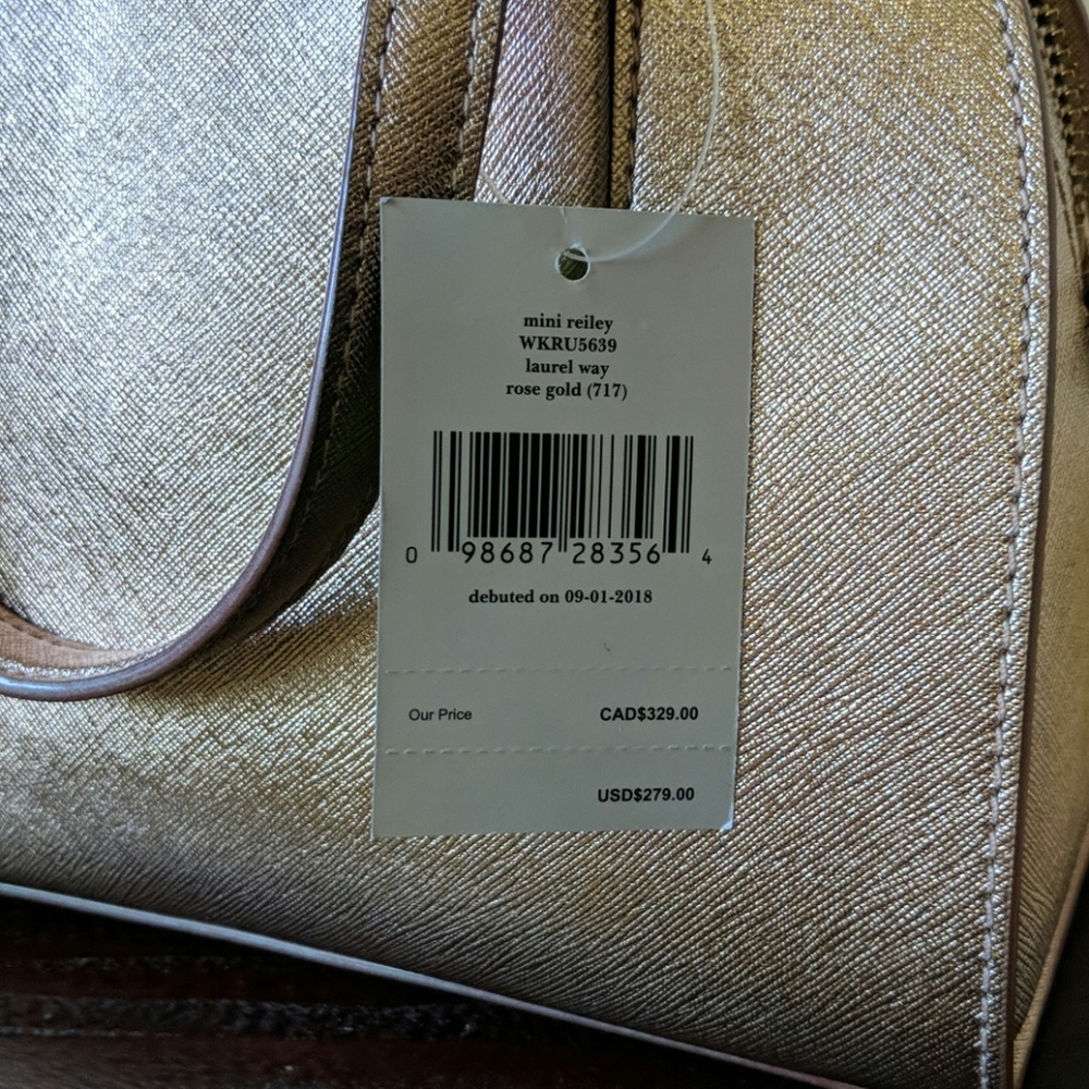 NWT Kate Spade Mini Reiley Rose Gold Purse - Picture 8 of 8